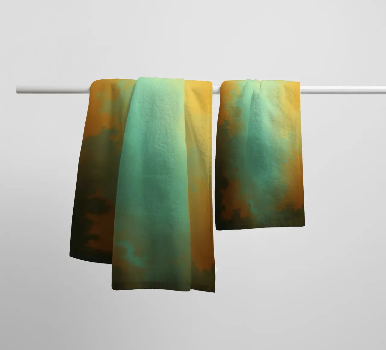 clouds illuminated by the setting sun create a stunning art towel by DesignDoodle