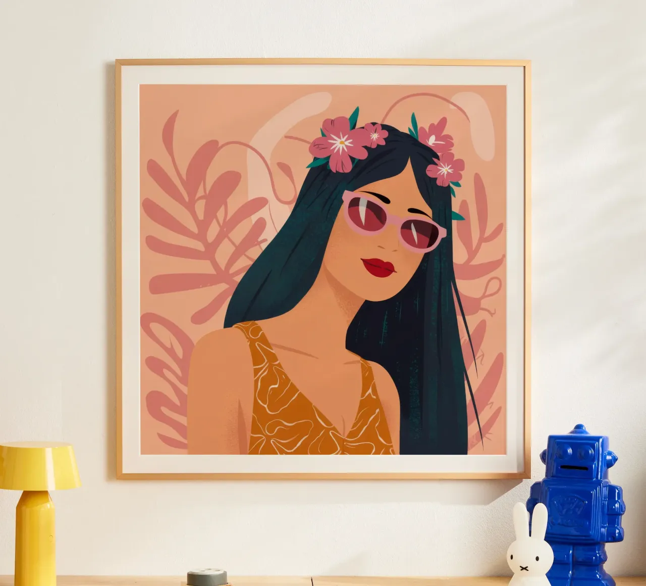 Eleganza floreale fantasy poster con telaio in alluminio da Ivory Frame