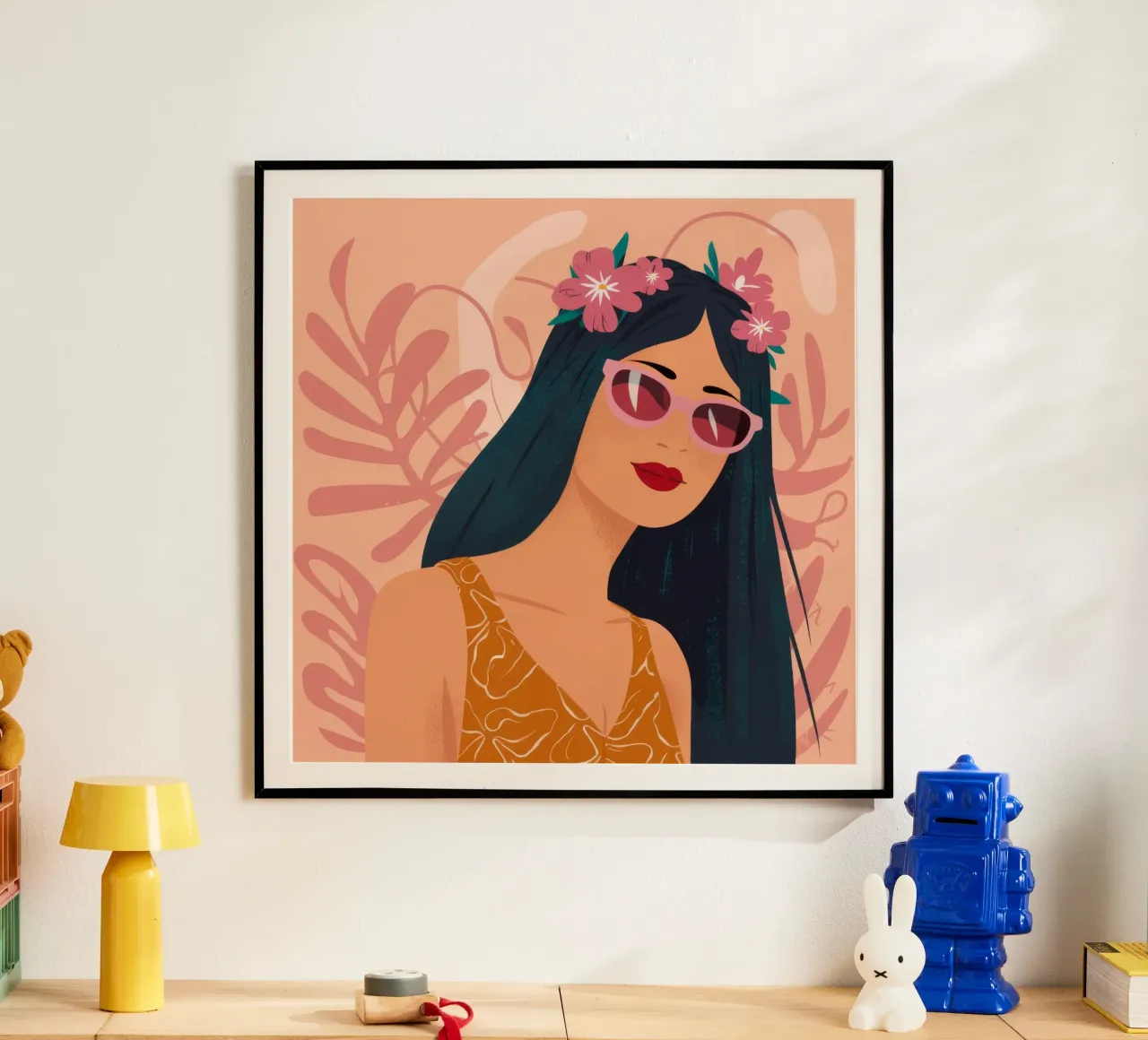 Eleganza floreale fantasy poster con telaio in alluminio da Ivory Frame
