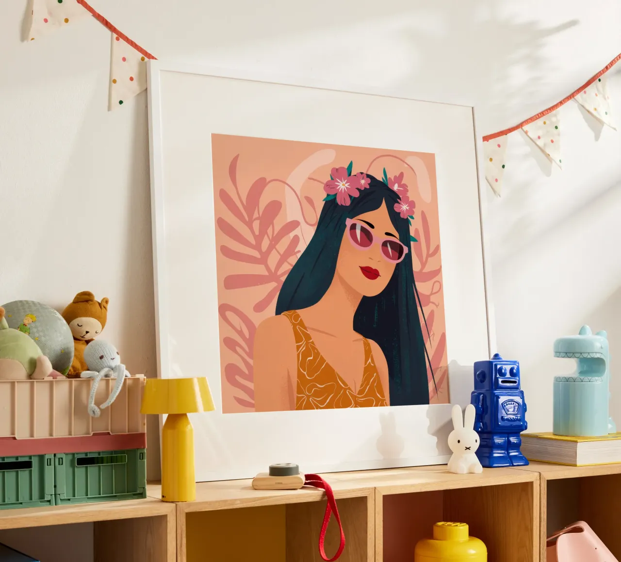 Eleganza floreale fantasy poster con telaio in alluminio da Ivory Frame