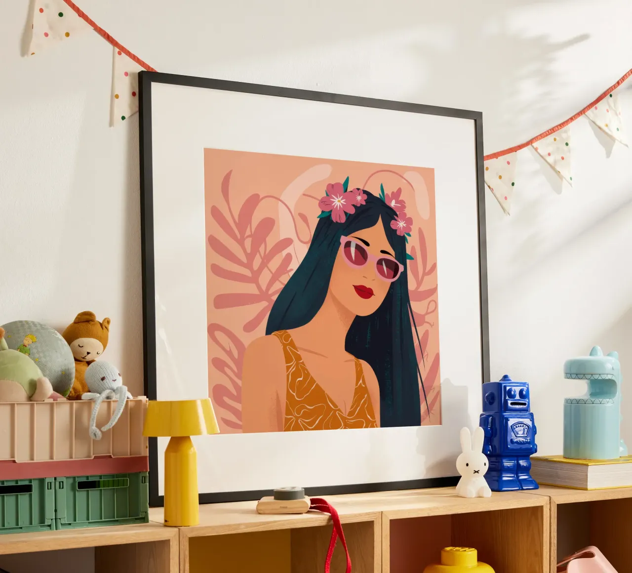 Eleganza floreale fantasy poster con telaio in alluminio da Ivory Frame