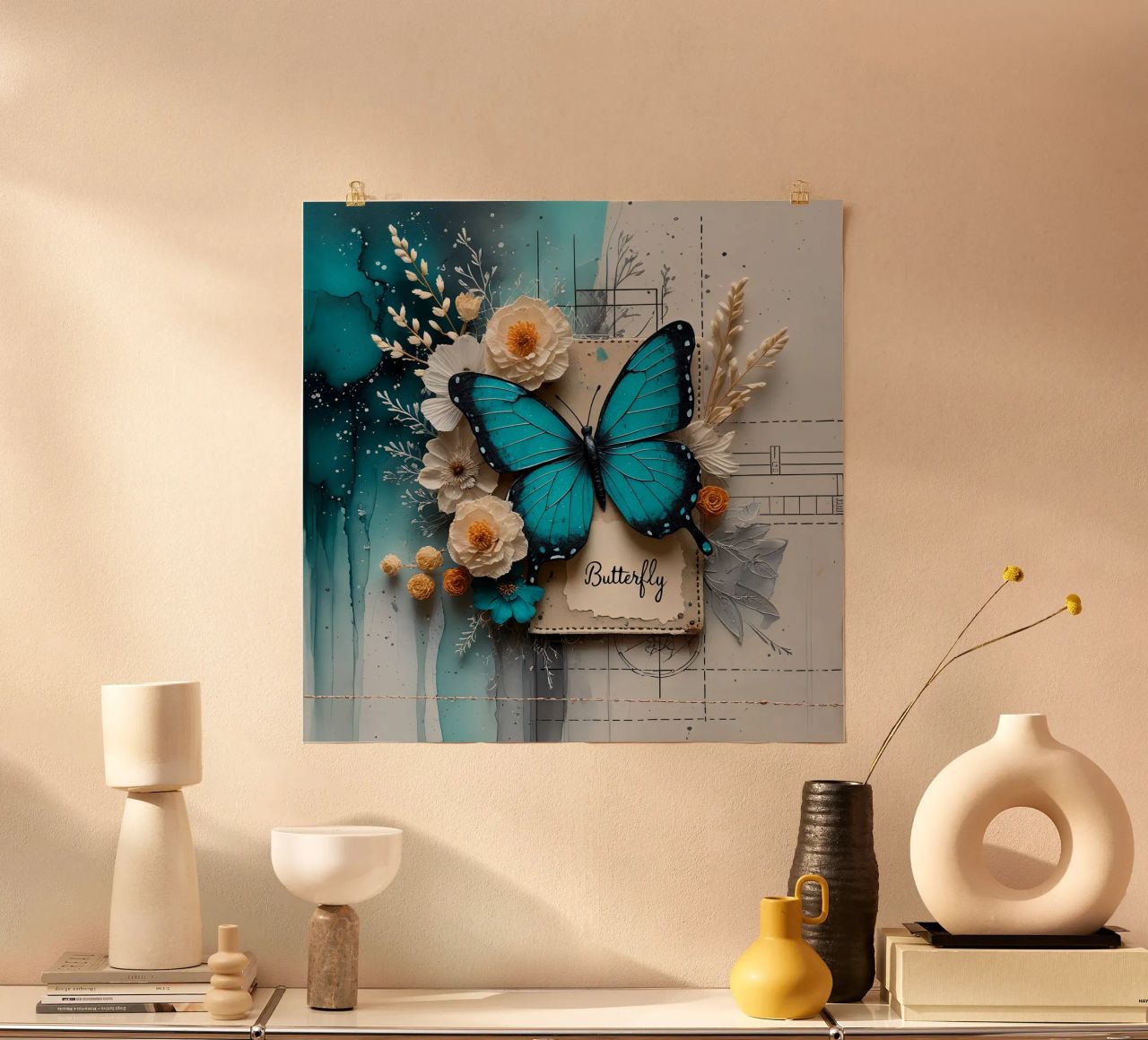 Flower Butterfly Poster von ART IN LIFE