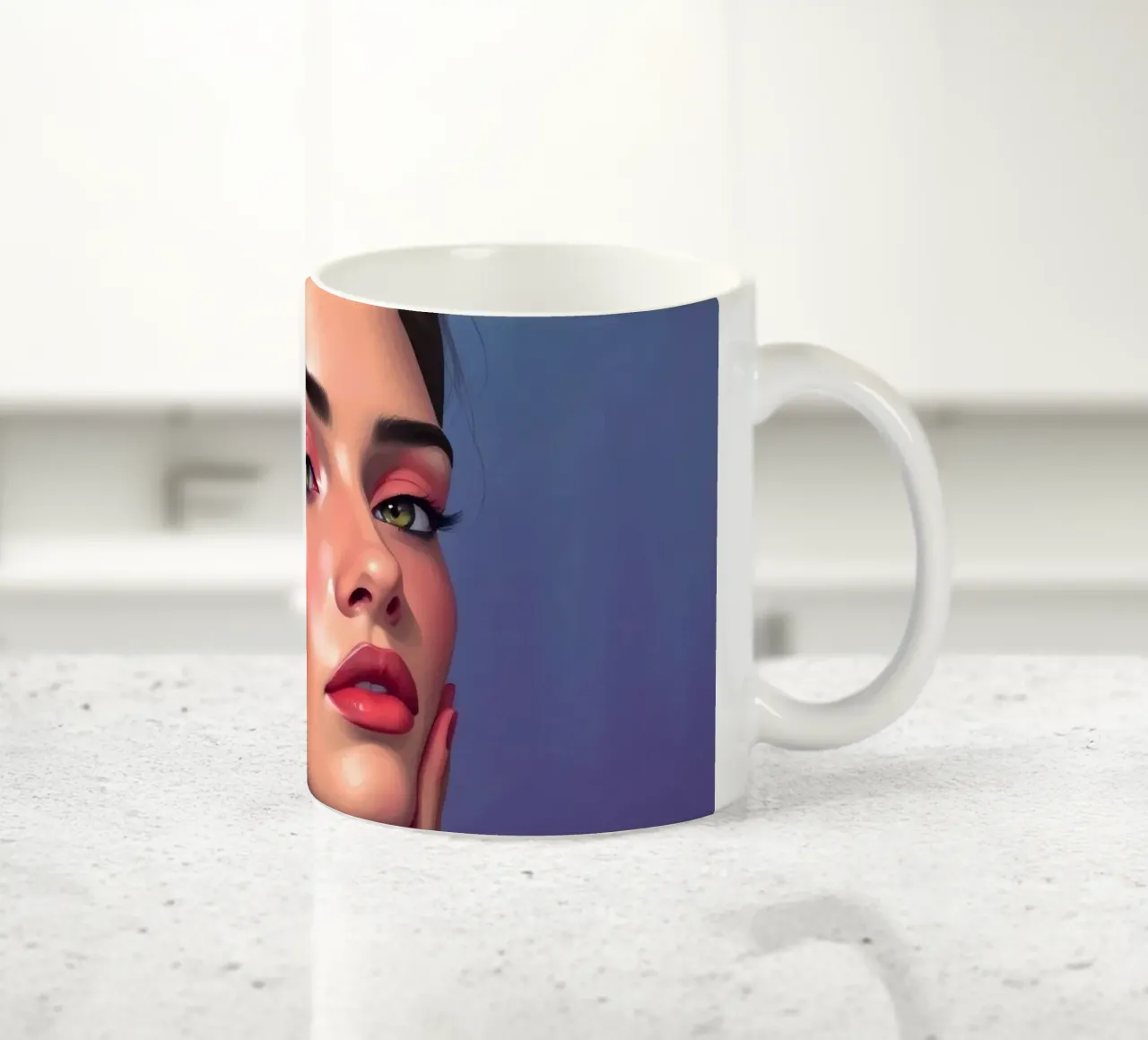 donna che sfoggia colori e un'espressione sicura tazza in ceramica da DesignDoodle