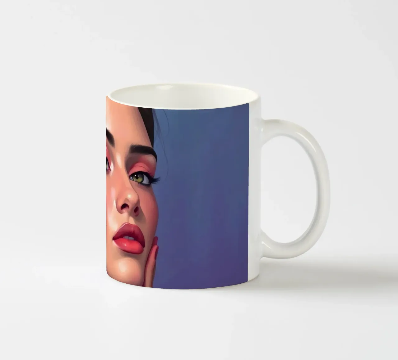 donna che sfoggia colori e un'espressione sicura tazza in ceramica da DesignDoodle
