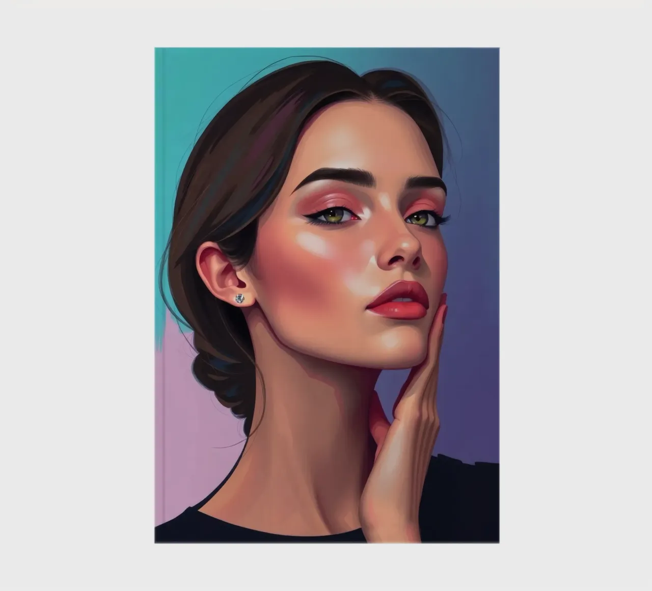 femme mettant en valeur les couleurs et une expression confiante carnet de notes de DesignDoodle