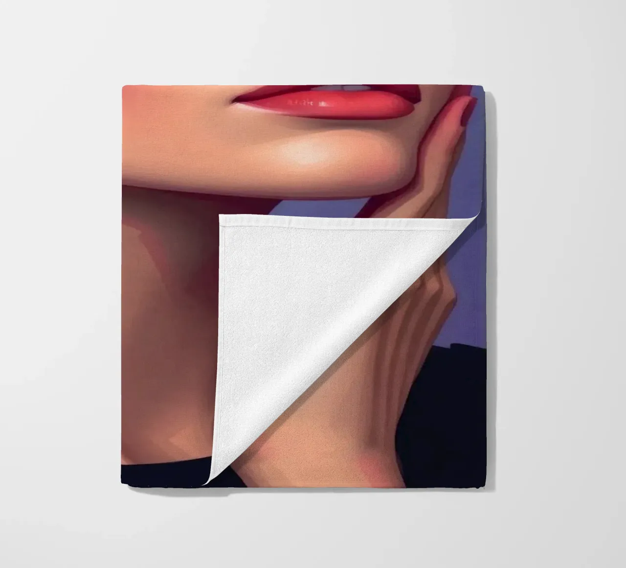woman showcasing colors and a confident expression beach towel by DesignDoodle