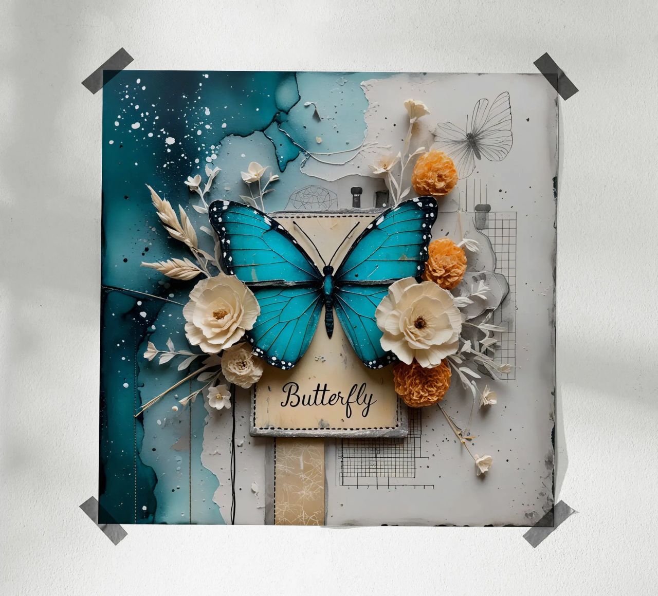 Flower Butterfly Poster von ART IN LIFE