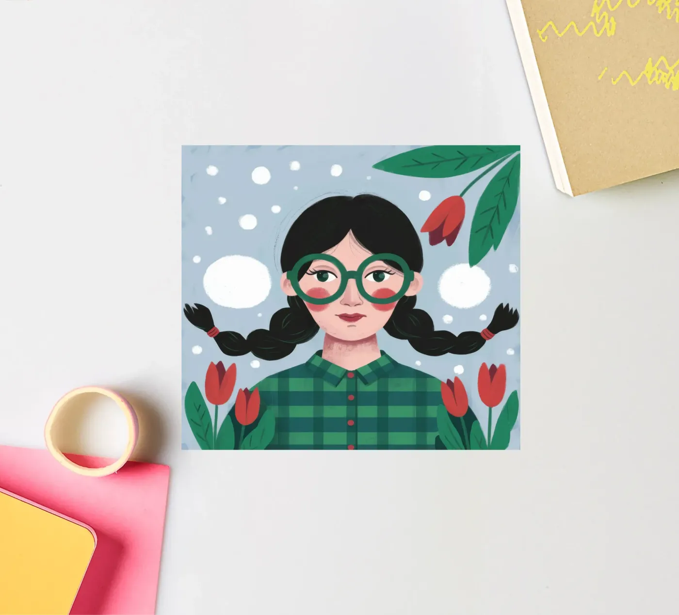 Tulp Rust Bedel sticker van Ivory Frame