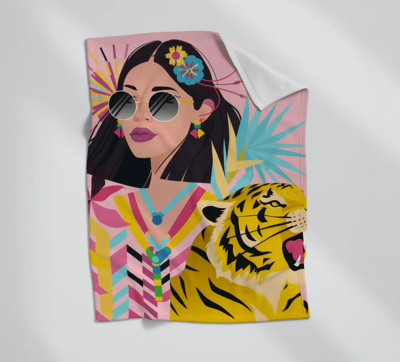 Wild Majesty Vibrance fleece blanket by Ivory Frame