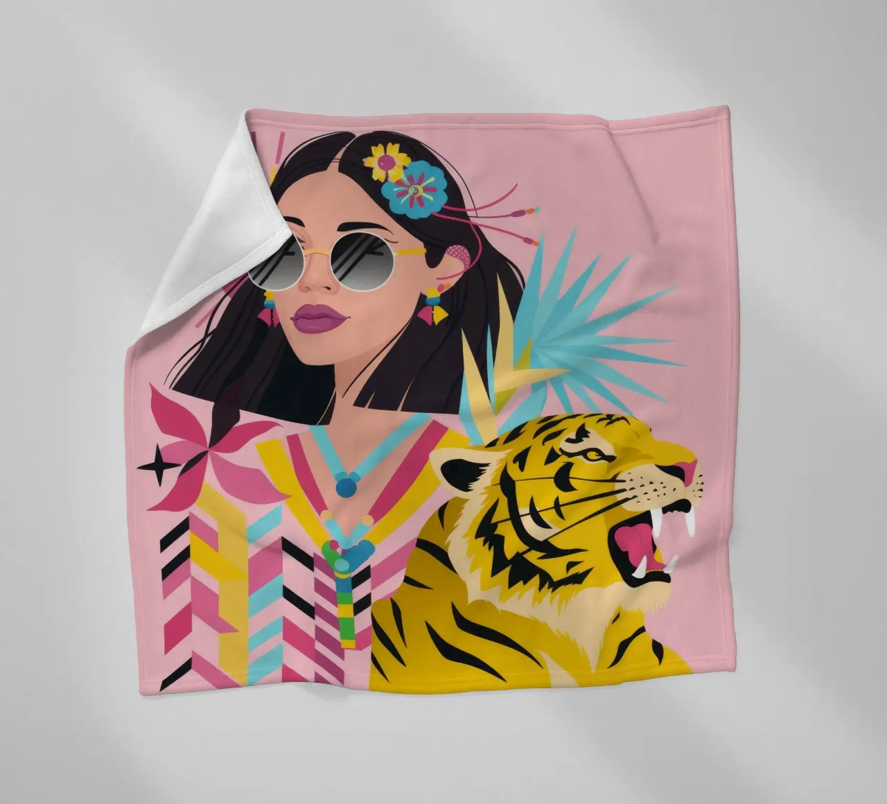 Wild Majesty Vibrance fleece blanket by Ivory Frame