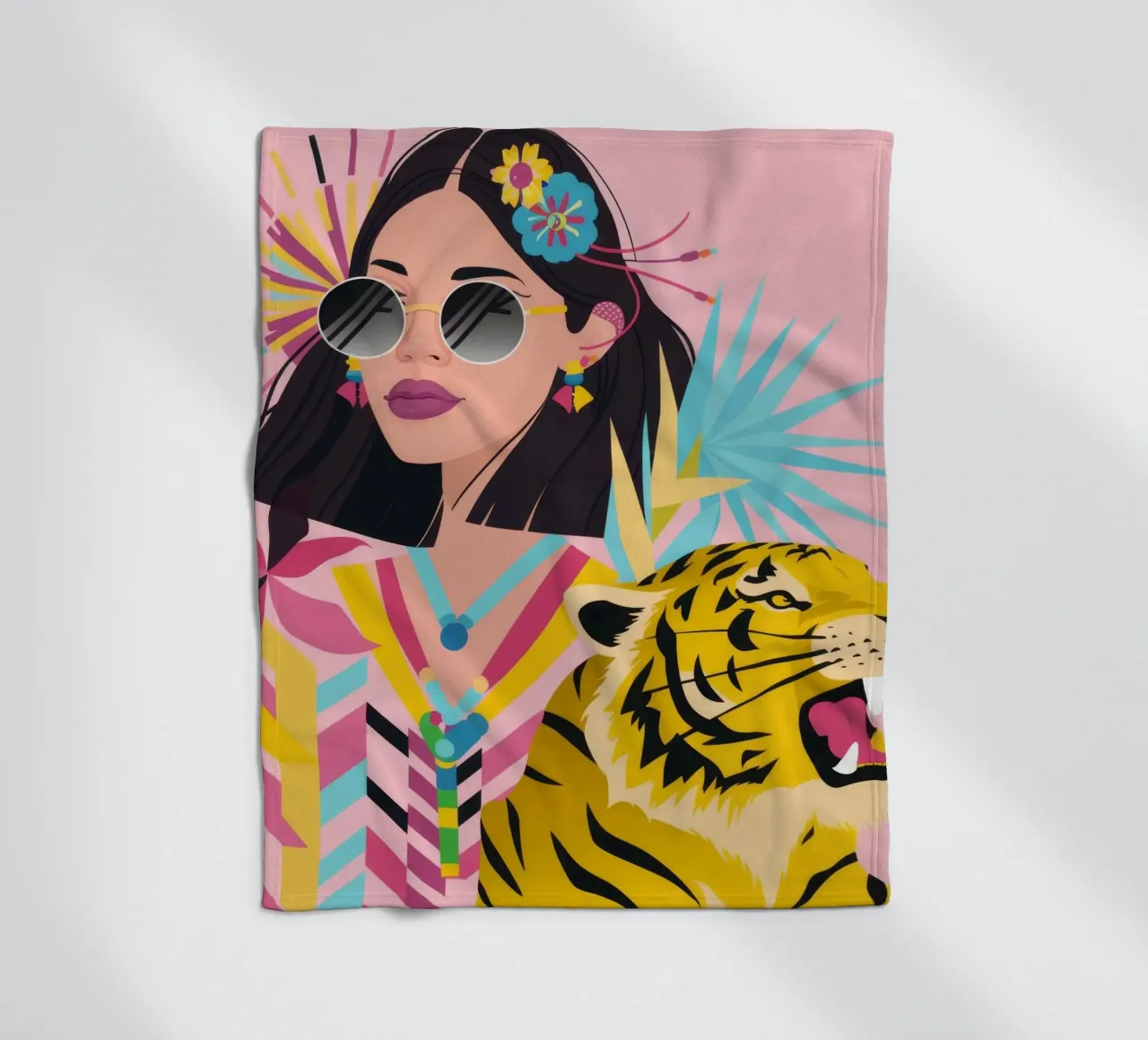 Wild Majesty Vibrance fleece blanket by Ivory Frame