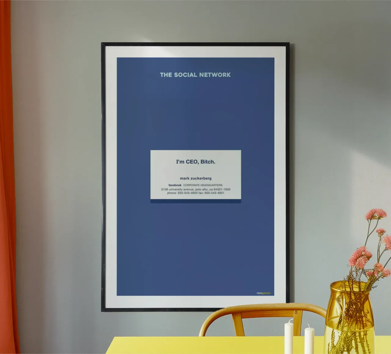 The Social Network poster con telaio in alluminio da Rafa Gomes