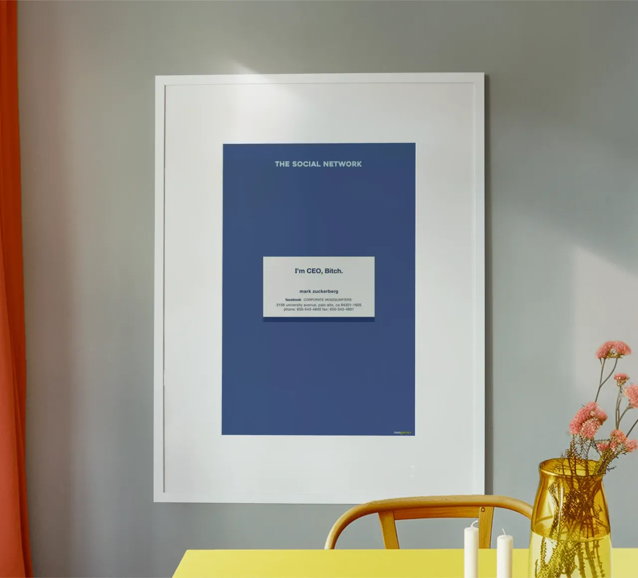 The Social Network poster con telaio in alluminio da Rafa Gomes