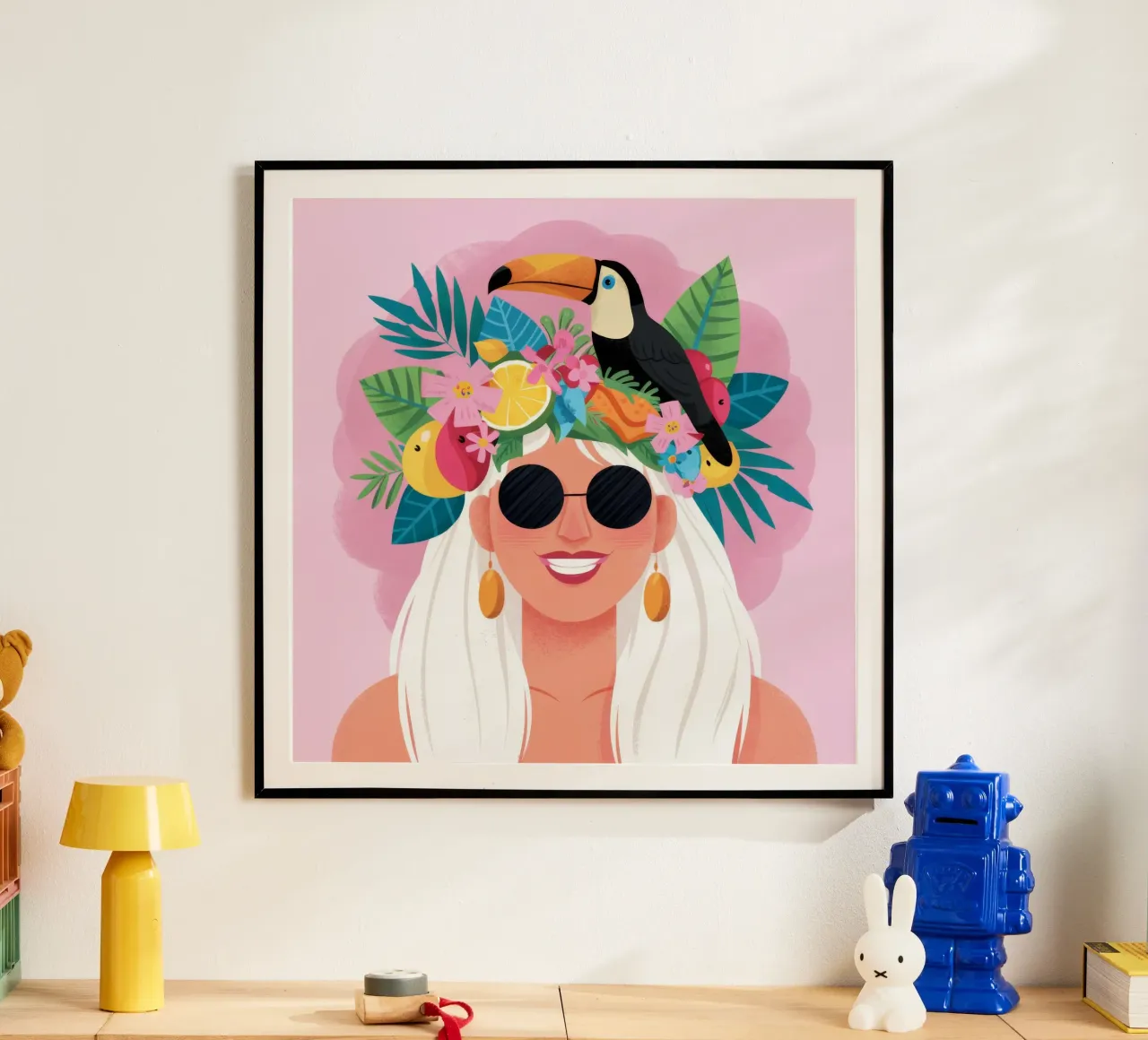 Splendore della corona floreale poster con telaio in plastica da Ivory Frame