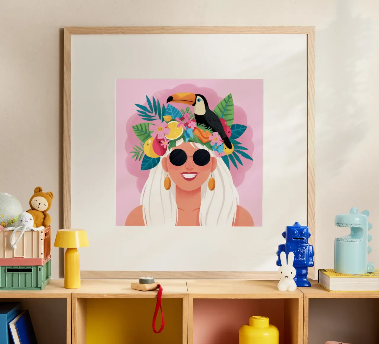 Splendore della corona floreale poster con telaio in plastica da Ivory Frame