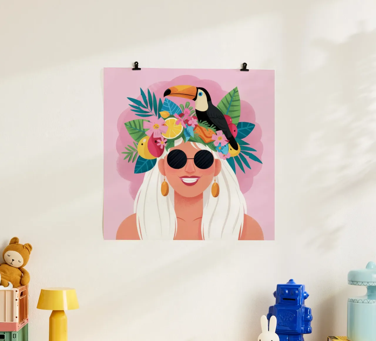 Splendore della corona floreale poster con telaio in plastica da Ivory Frame