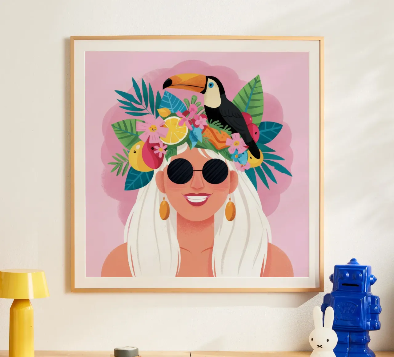 Splendore della corona floreale poster con telaio in plastica da Ivory Frame