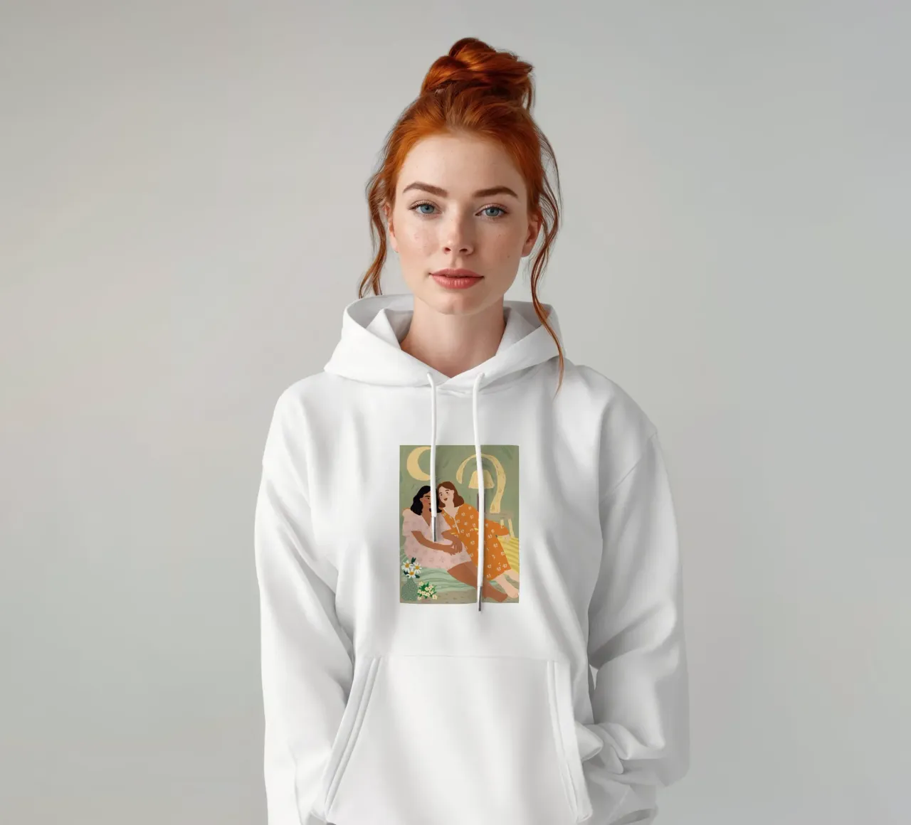 Calore dei momenti intimi felpa con cappuccio da Ivory Frame