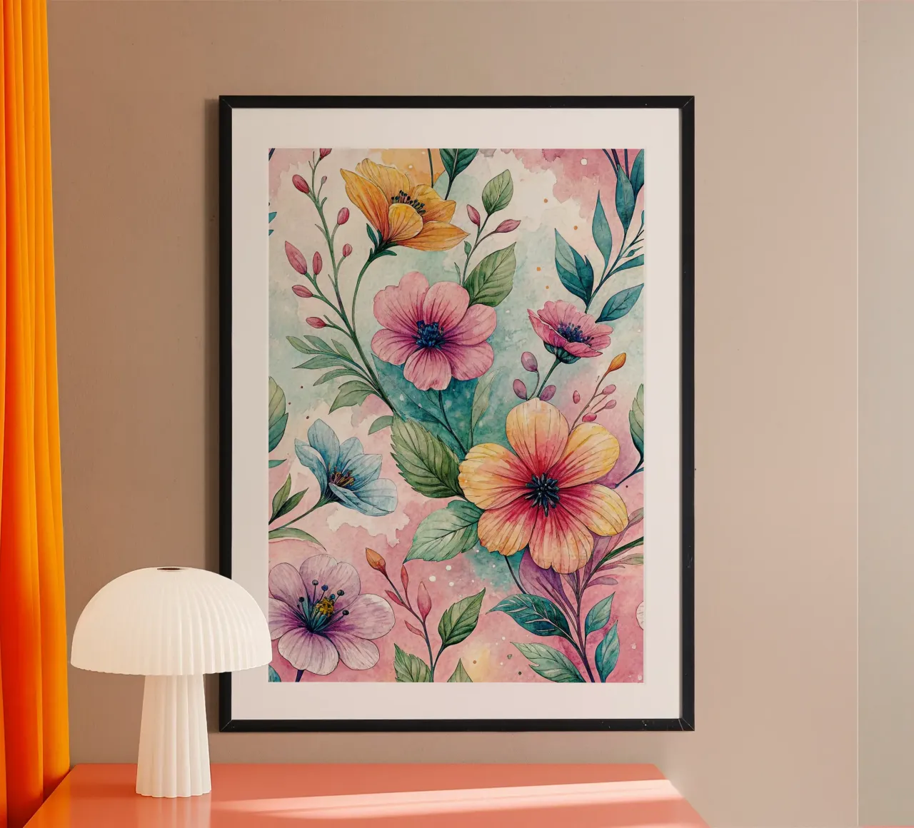 bel fiore poster con telaio in legno da the gondols
