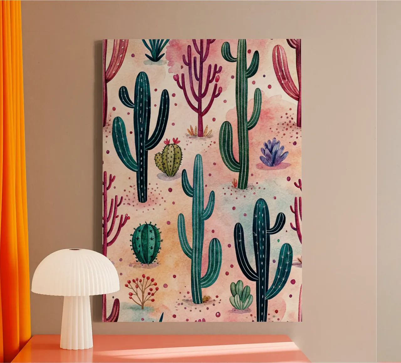 cactus art canvas by the gondols