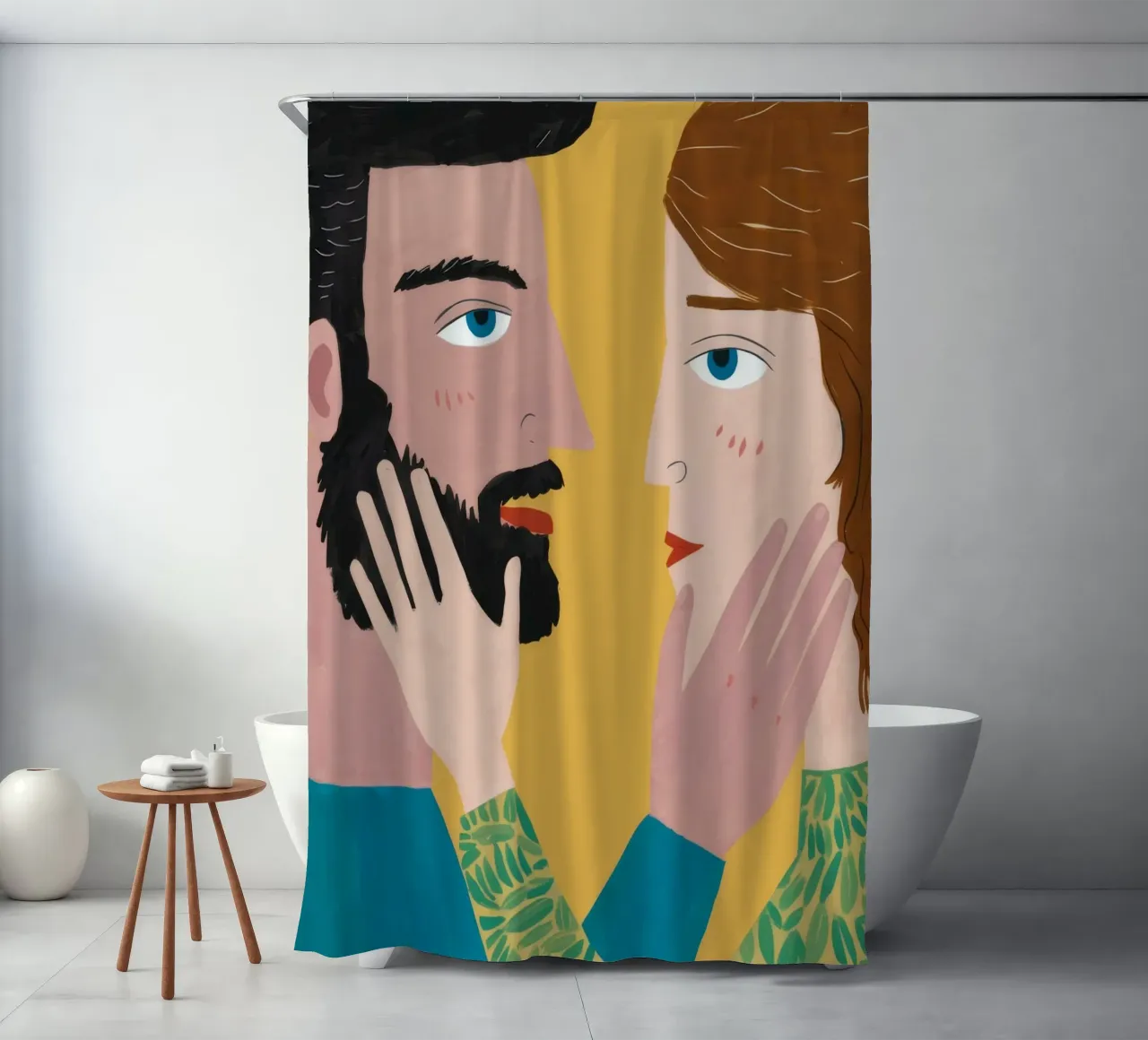 Tender Touch Connection shower curtain by Ivory Frame