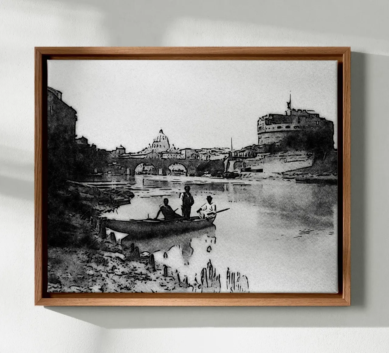 Roma-Castel Sant'Angelo tela con Cornice a cassetta da Massimo Frascogna