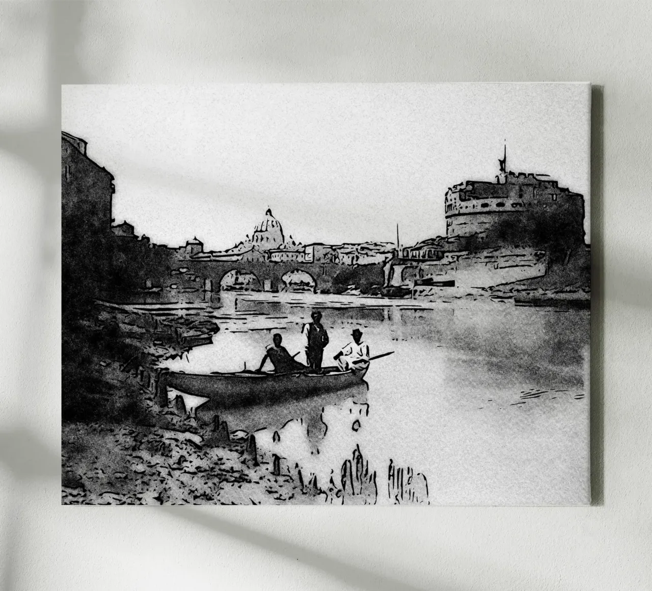 Roma-Castel Sant'Angelo tela con Cornice a cassetta da Massimo Frascogna