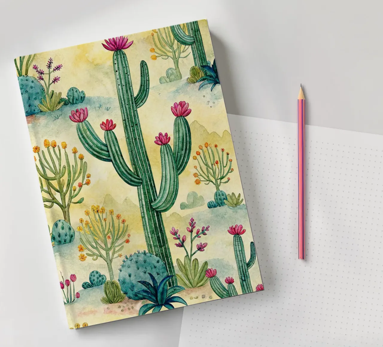 cactus tree art notebook by the gondols