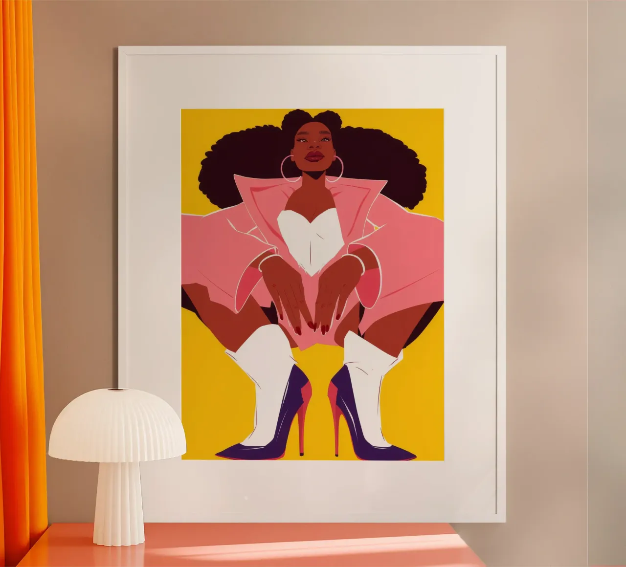 Una dichiarazione di moda audace poster con telaio in plastica da Ivory Frame