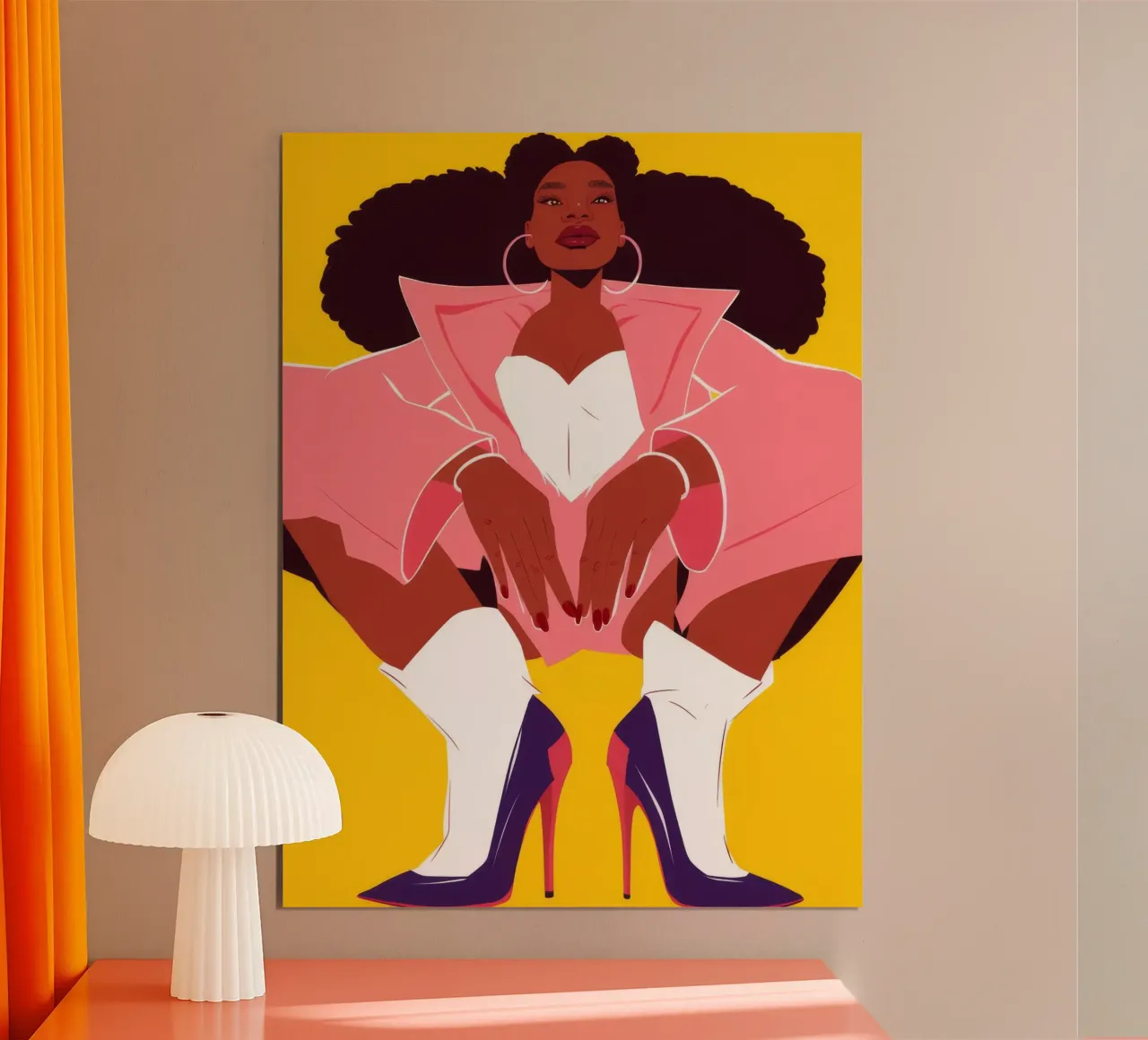 Una dichiarazione di moda audace poster con telaio in plastica da Ivory Frame