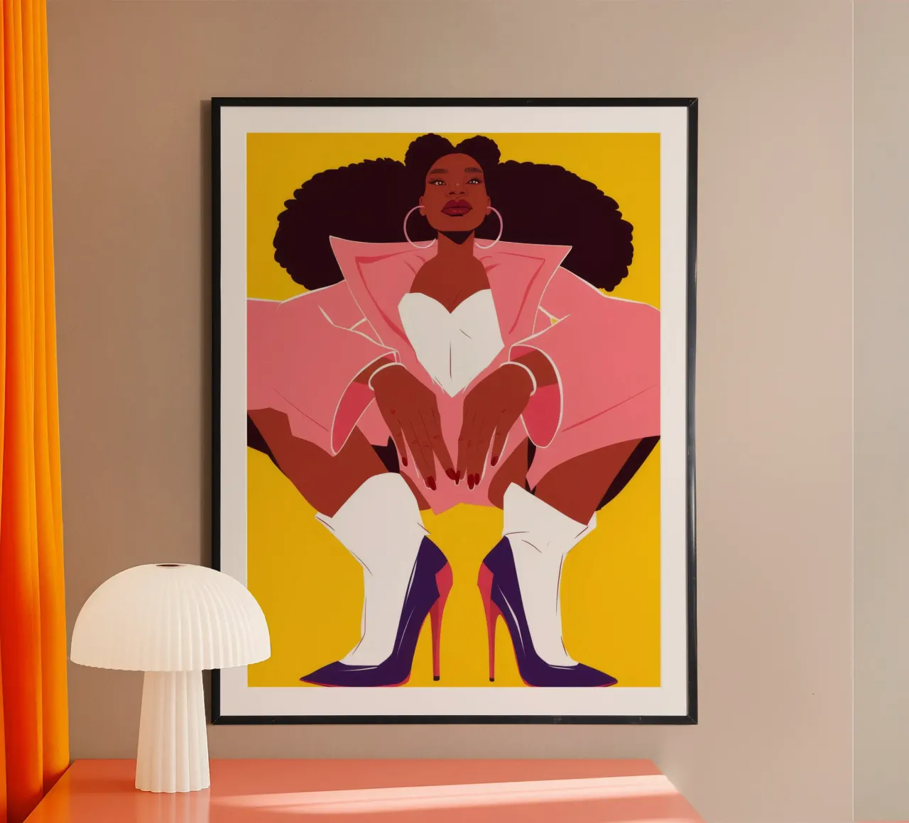 Una dichiarazione di moda audace poster con telaio in plastica da Ivory Frame
