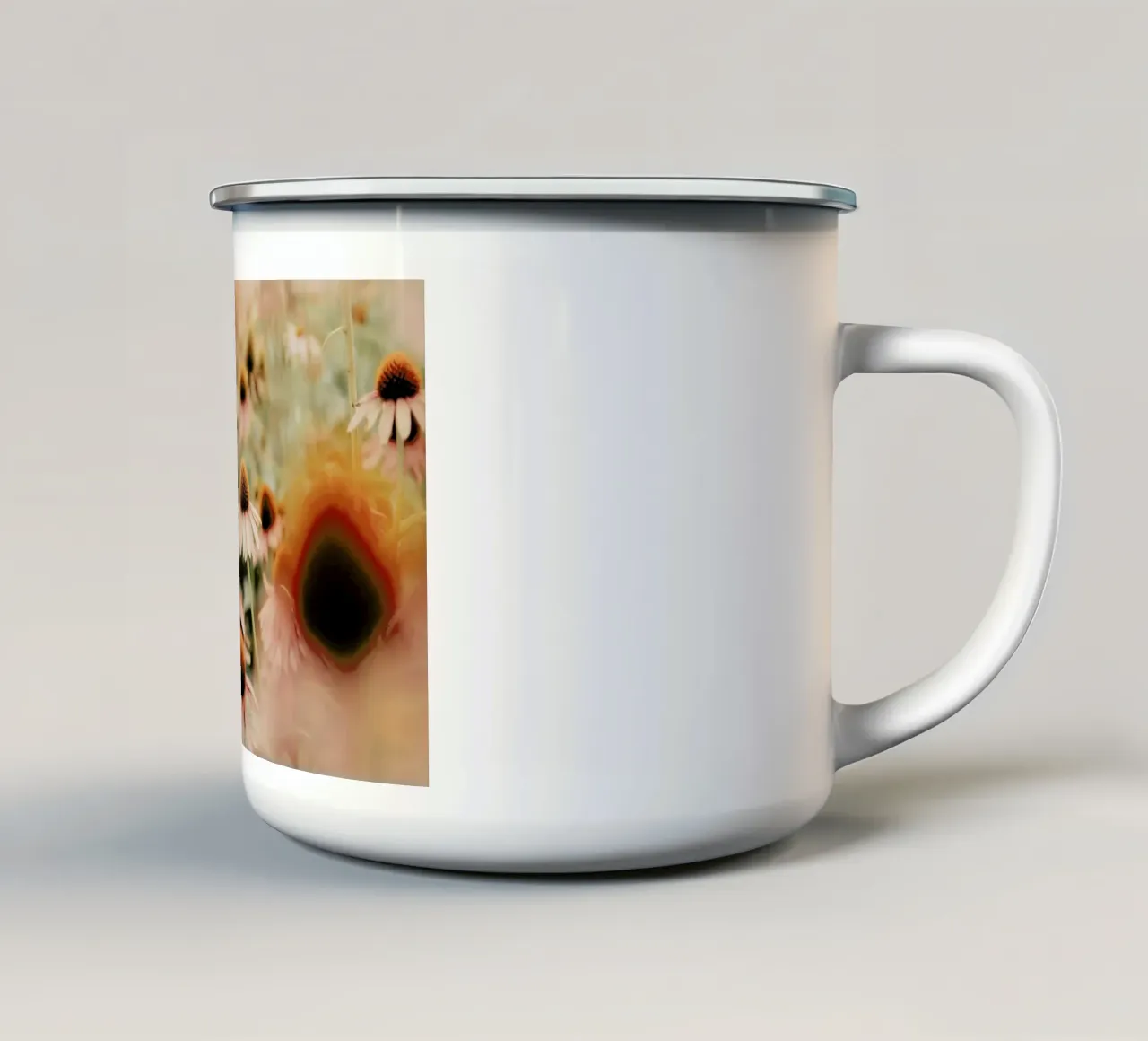 Echinacea Flowers tazza in smalto da Ingrid Beddoes