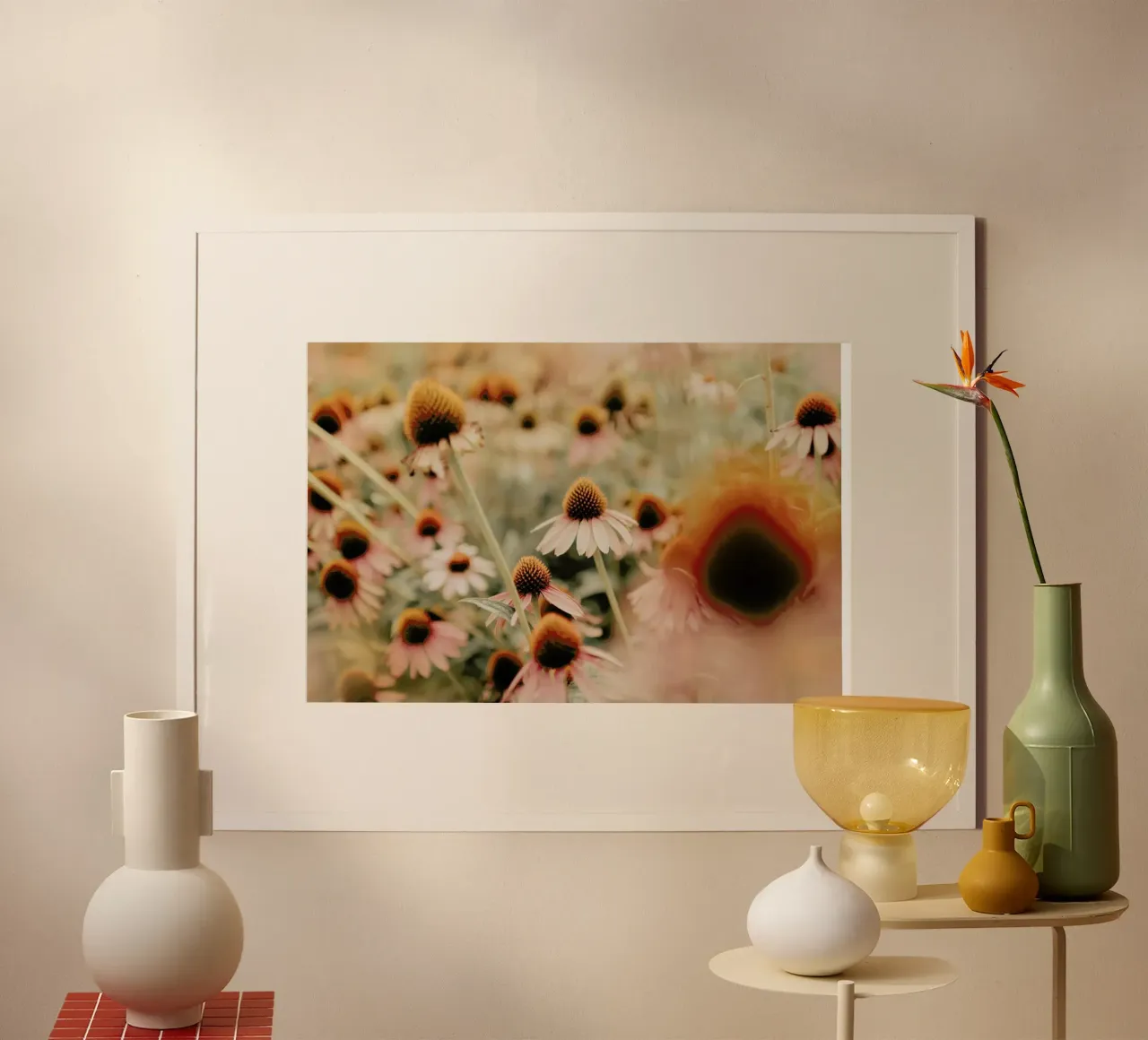 Echinacea Flowers poster con telaio in alluminio da Ingrid Beddoes