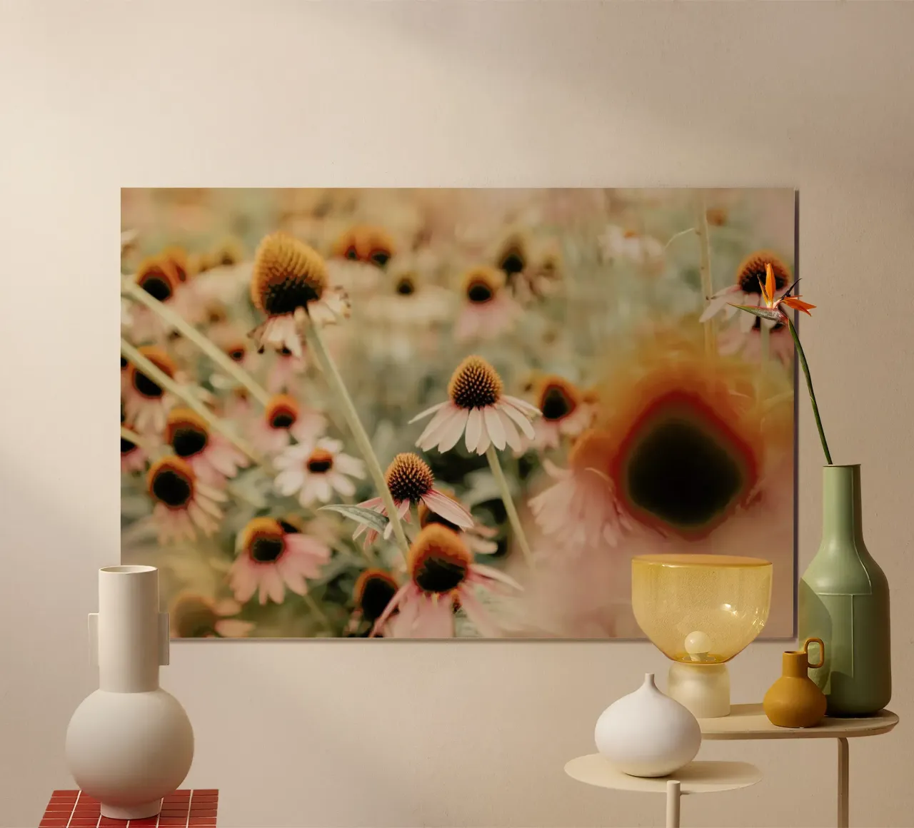 Echinacea Flowers poster con telaio in alluminio da Ingrid Beddoes