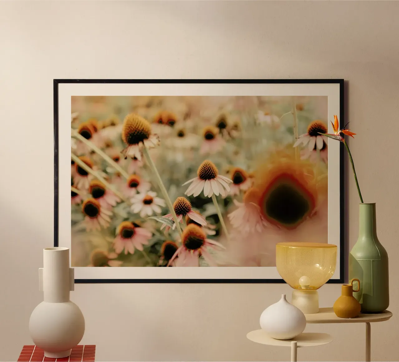Echinacea Flowers poster con telaio in alluminio da Ingrid Beddoes