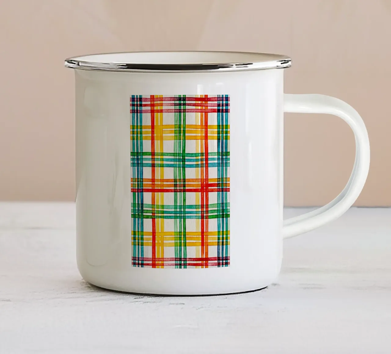 cross line art enamel mug by the gondols