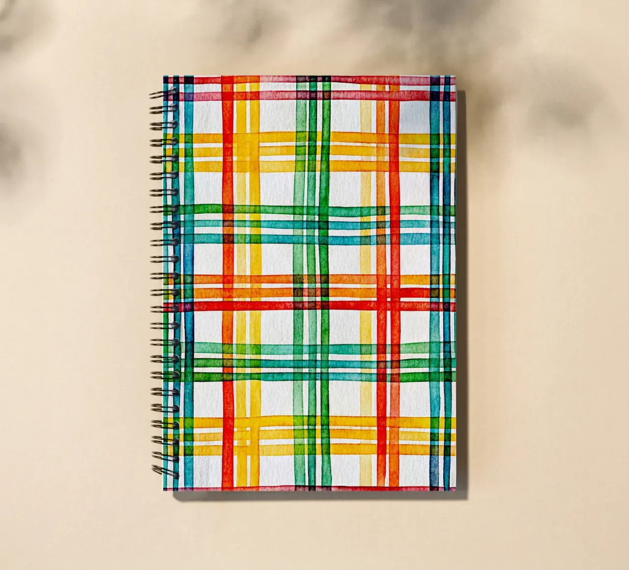 cross line art spiral notebook by the gondols