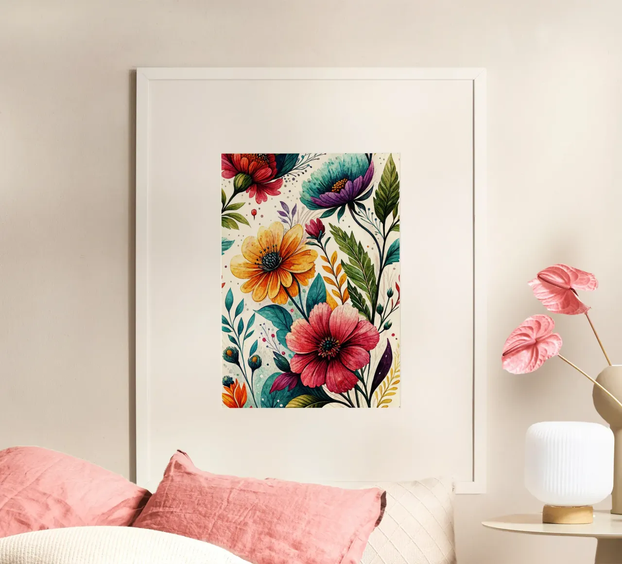 arte floreale poster con telaio in plastica da the gondols