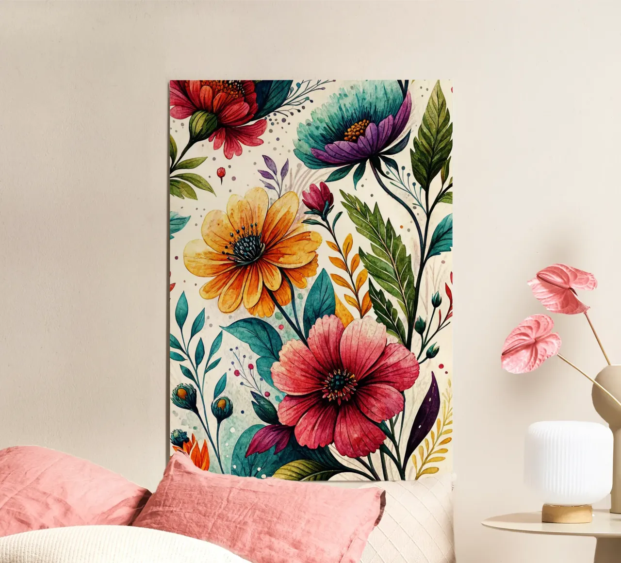 arte floreale poster con telaio in plastica da the gondols