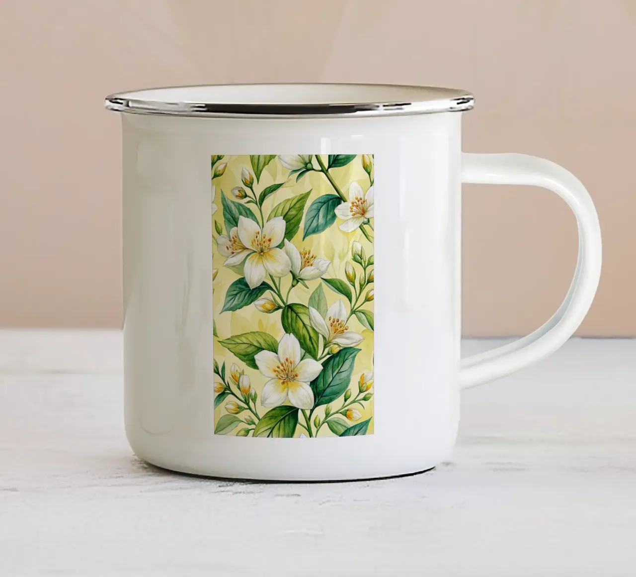 fiore di gelsomino tazza in smalto da the gondols