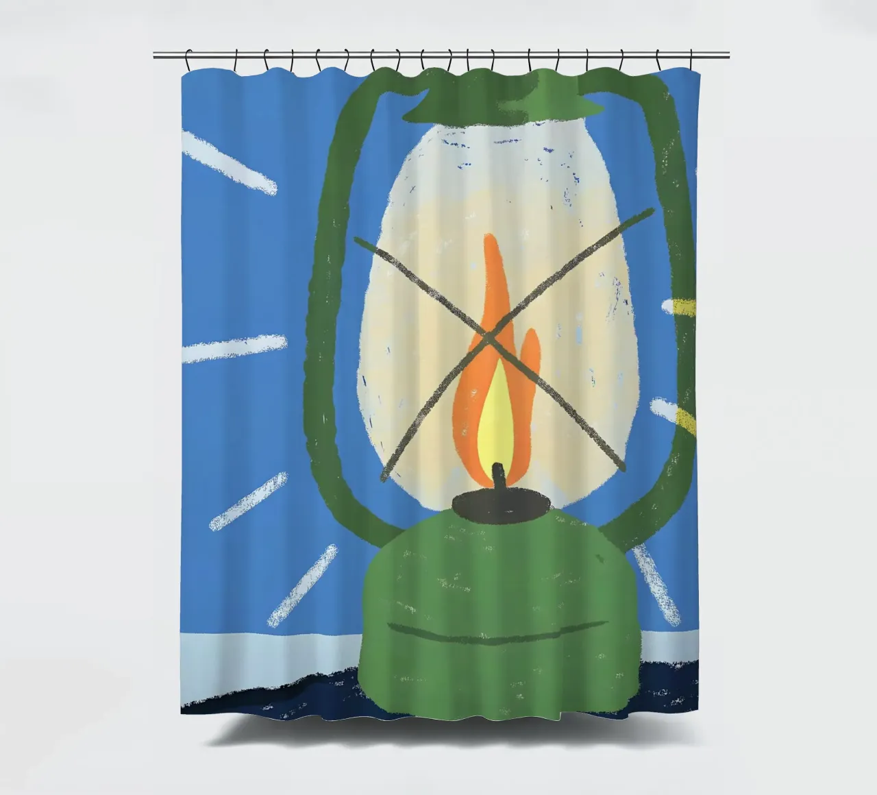 Fire Lamp shower curtain by PERSONAL TOUCH