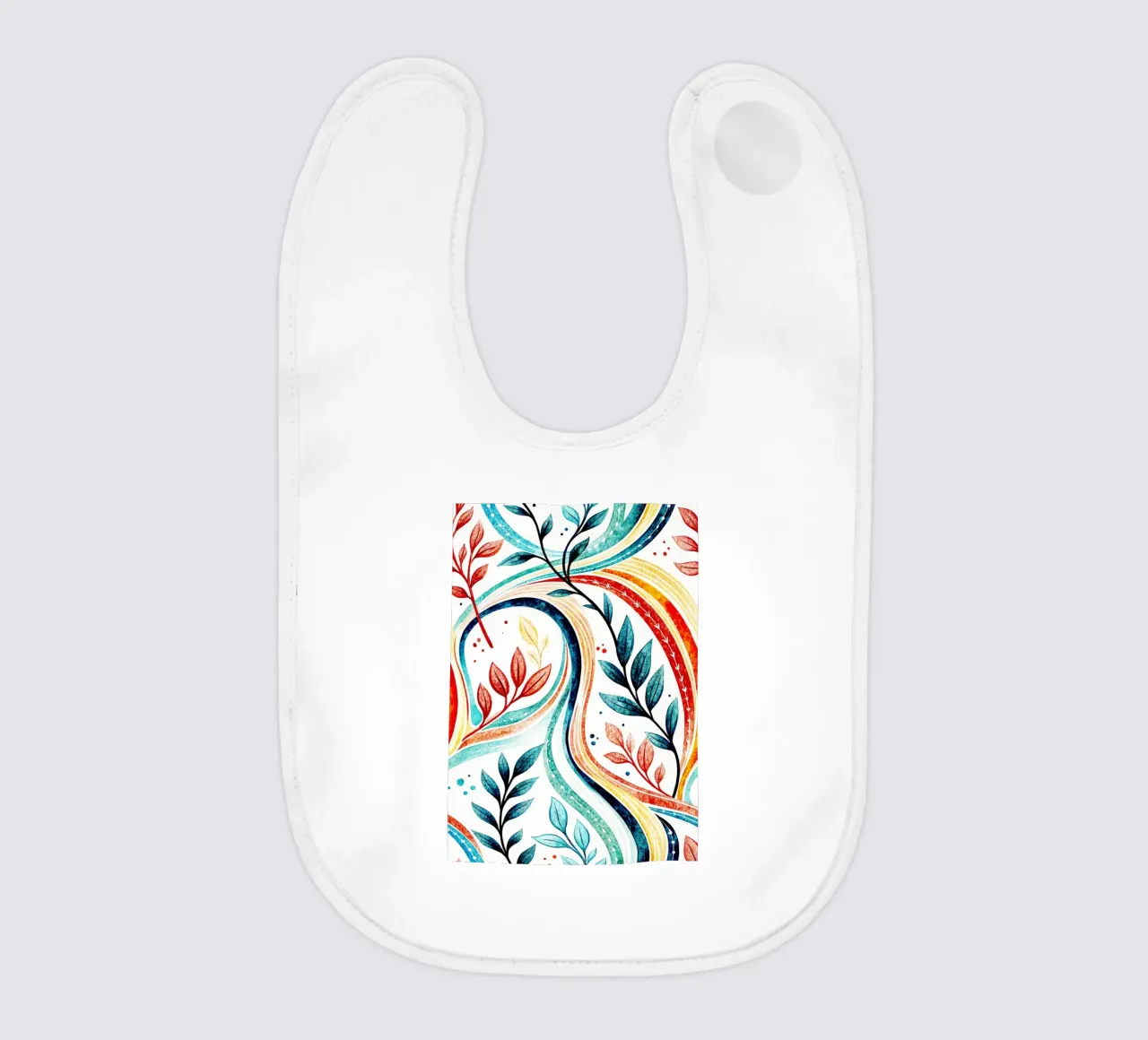 leaf and line art baby bib by the gondols