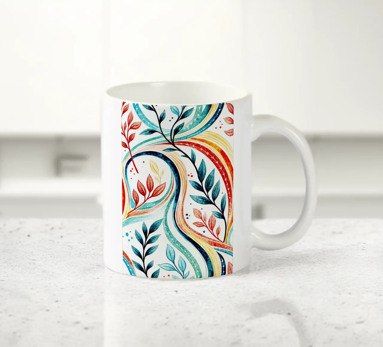 arte della foglia e della linea tazza in ceramica da the gondols