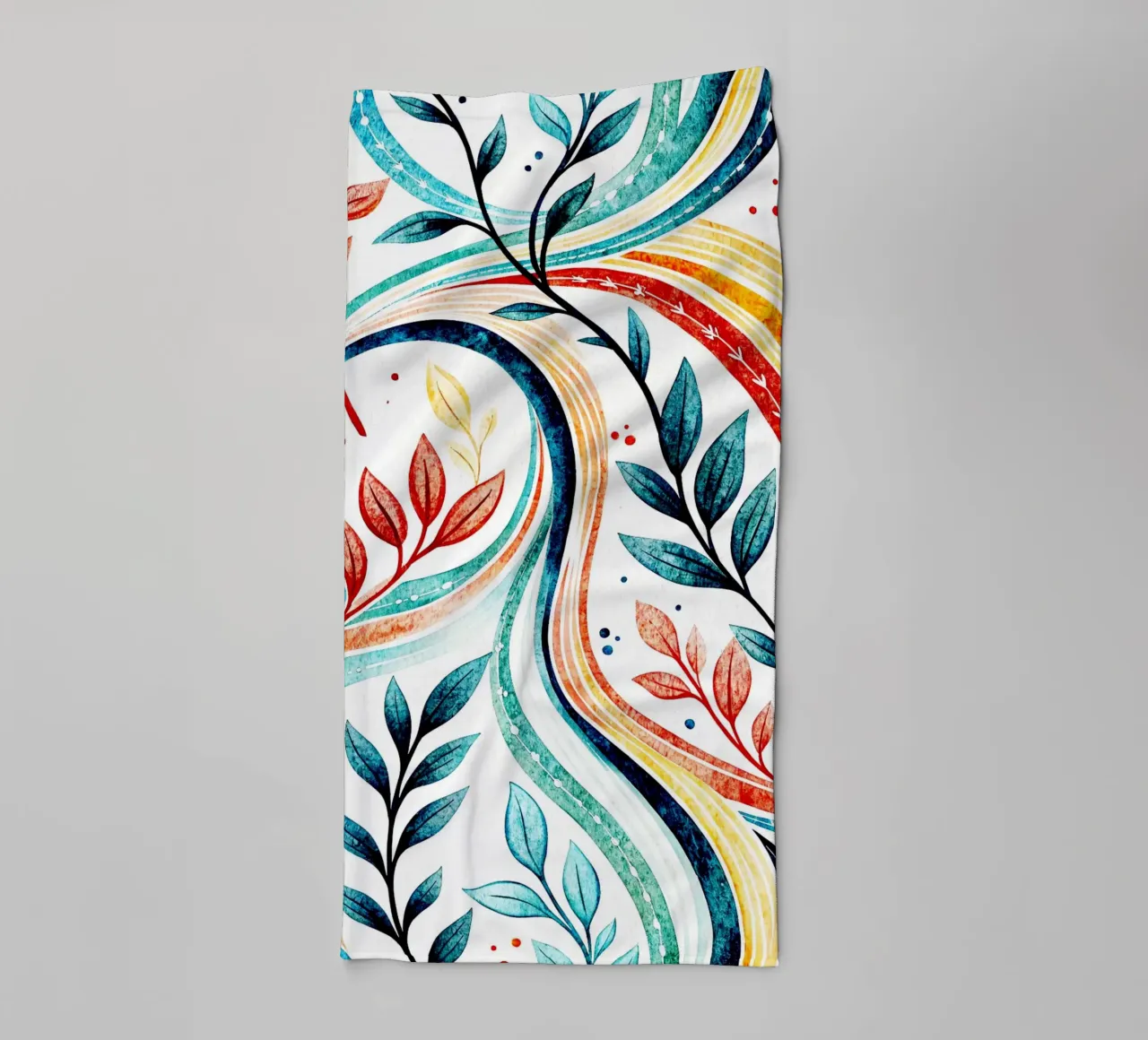 leaf and line art towel by the gondols