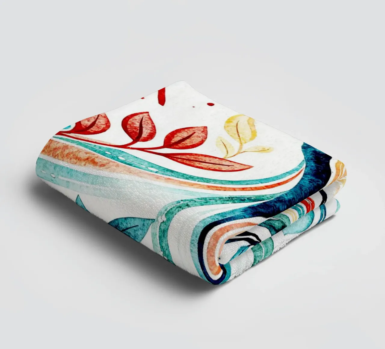 leaf and line art towel by the gondols