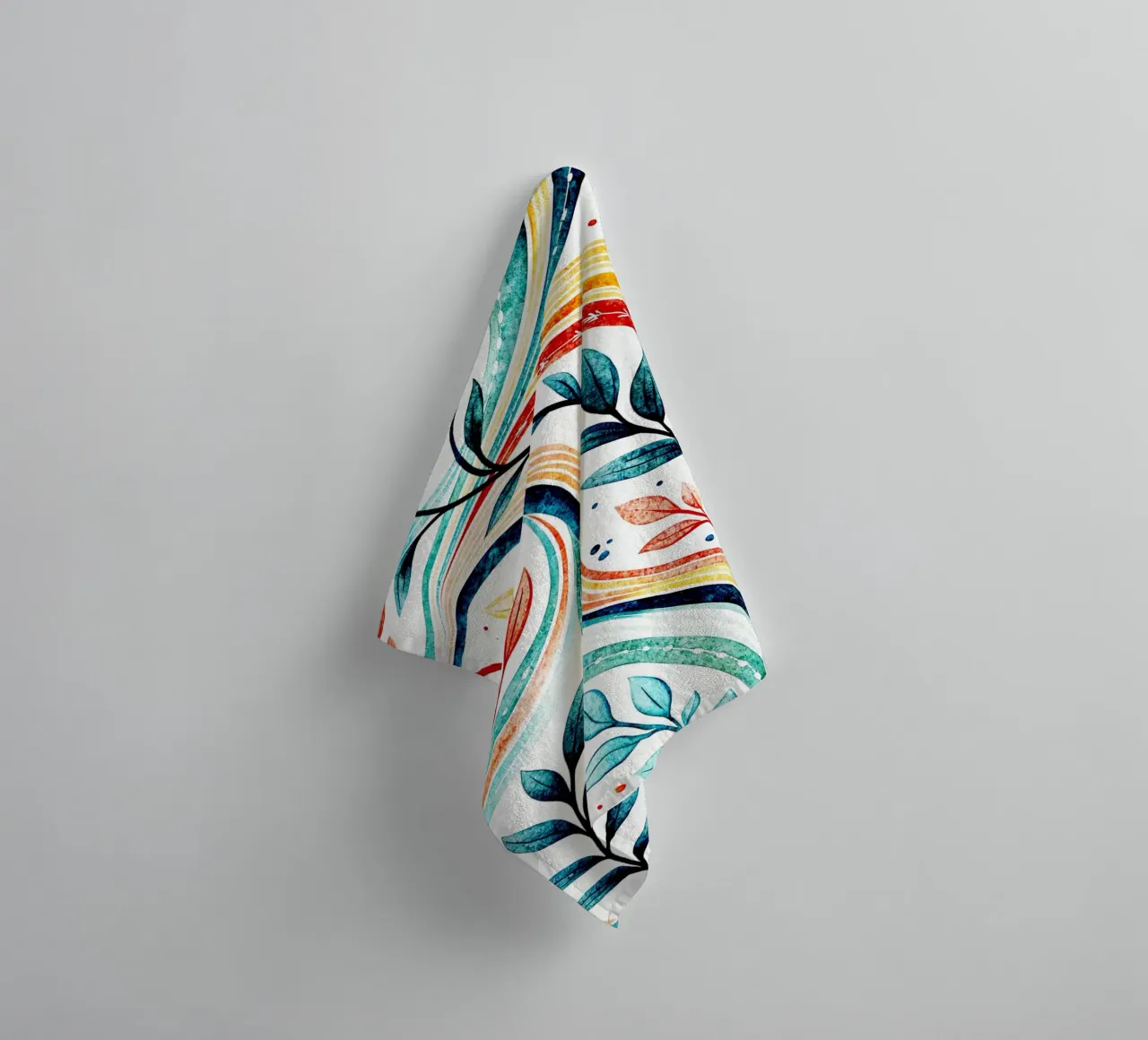 leaf and line art towel by the gondols