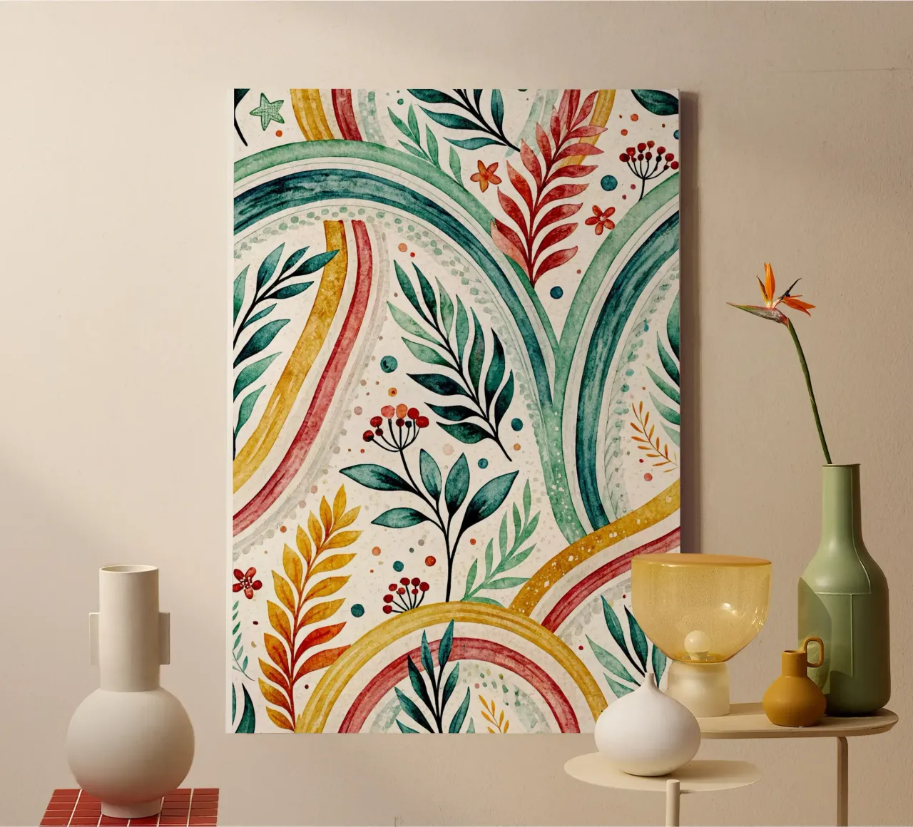 bladkunst expressie canvas met Baklijst van the gondols