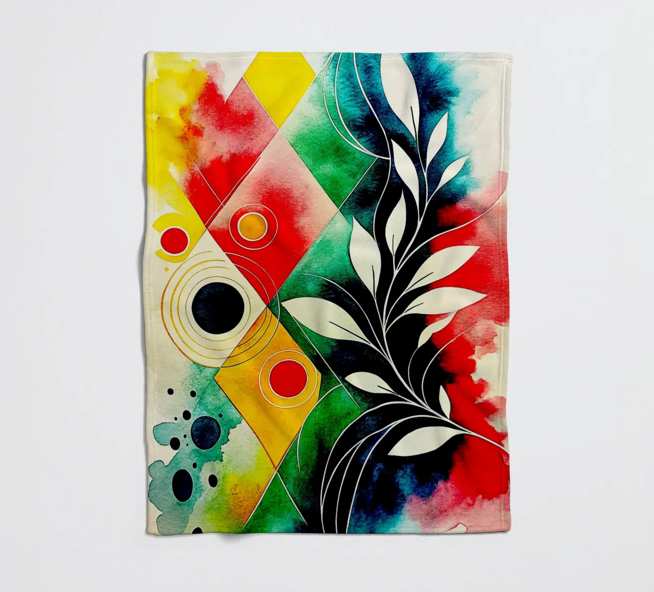 blad cirkel abstracte kunst fleecedeken van the gondols