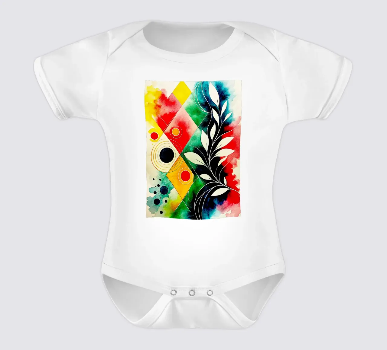 blad cirkel abstracte kunst babyrompertje korte mouwen van the gondols