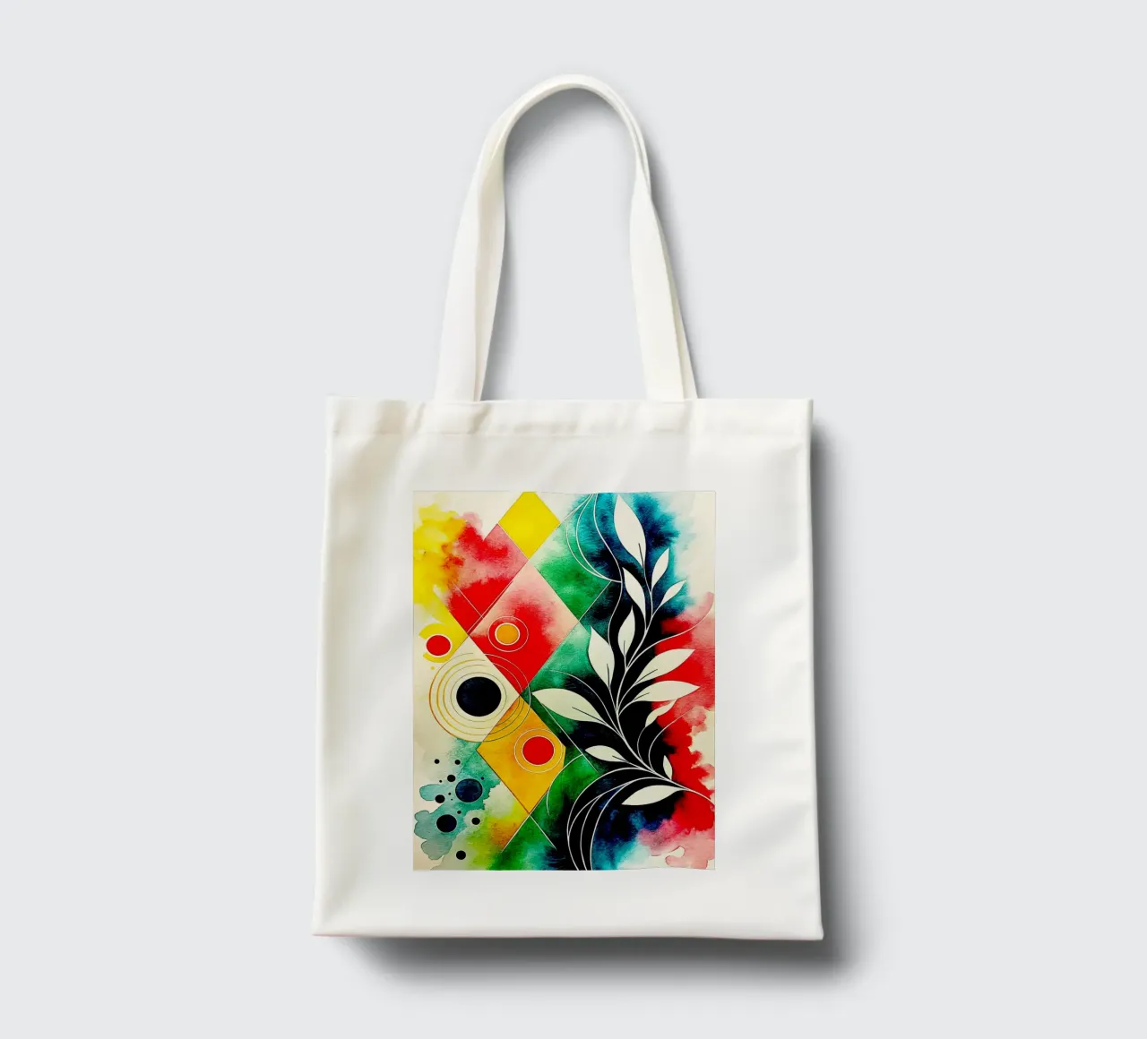 leaf circle abstract art tote bag by the gondols